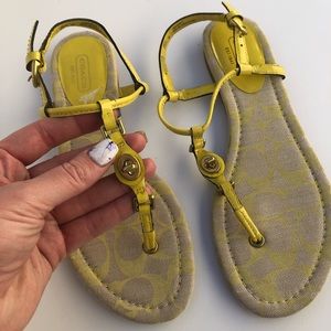 Coach Shoes - NWOT Coach Robyn yellow leather lock sandal 8B Coach Shoes - NWOT Coach Robyn yellow leather lock sandal 8B